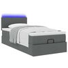 vidaXL Ottoman bed met matras en LED's 100x200cm stof donkergrijs