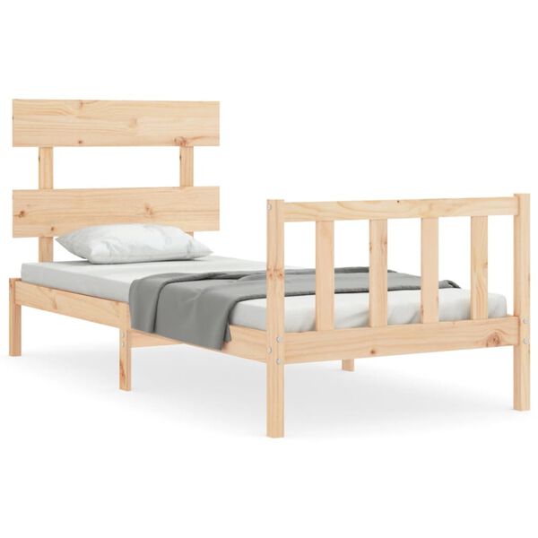 vidaXL Bedframe met hoofdbord massief hout