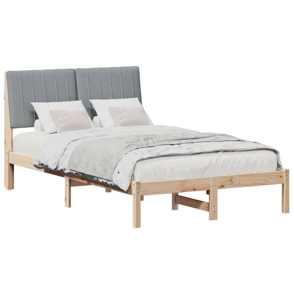 vidaXL Bedframe met hoofdeinde Bruin 120 x 190 cm Massief grenenhout