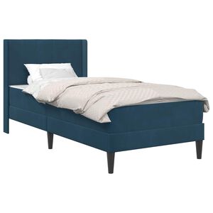 vidaXL Bedframe met matras Blauw 80 x 200 cm Fluweel