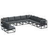 vidaXL Tuinbankenset 10 st Zwart Aluminium