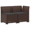 vidaXL Tweedelige Tuinbank met Kussens Rattan Look 2-zits PP Bruin