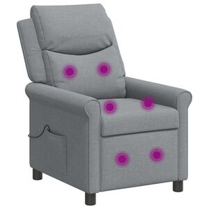 vidaXL Massage-relaxstoel Lichtgrijs 69 x 93 x 102 cm Stof