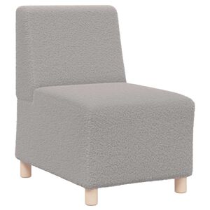 vidaXL Modulaire bank zonder armleuningen lichtgrijs 55 cm gekrulde wolachtige stof