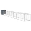 vidaXL Hondenhok met ren 110x1017x110 cm staal antracietkleurig