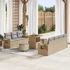 vidaXL Tuin Sofa Set 10 pcs Beige poly rattan