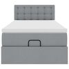 vidaXL Bed poef met matras en LED's stof 80x200 cm lichtgrijs