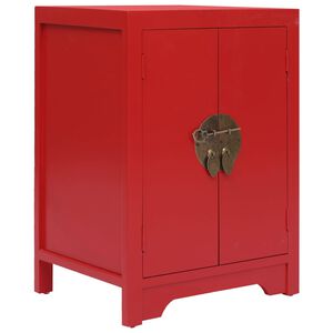 vidaXL Nachtkastje 38x28x52 cm paulowniahout rood