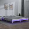 vidaXL Bedframe LED massief hout wit 140x200 cm
