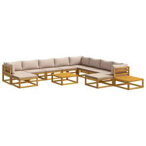 vidaXL Bankstel 12 st Naturel Massief Acaciahout