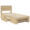vidaXL Bedframe met hoofdeinde Sonoma Eiken 80 x 200 cm Bewerkt hout