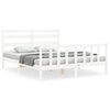 vidaXL Bedframe met hoofdbord massief hout wit