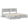 vidaXL Bedframe met hoofdeinde Beton Grijs 200 x 200 cm Bewerkt hout