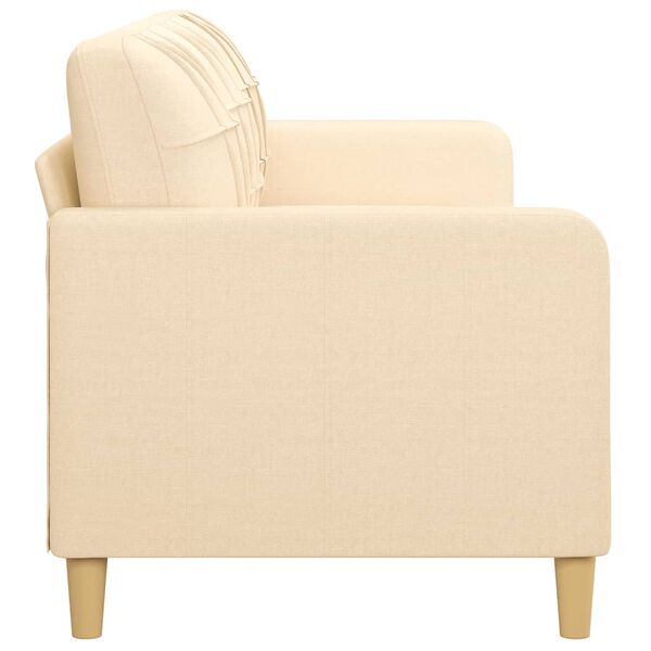 vidaXL Driezitsbank 210 cm stof cr&egrave;me
