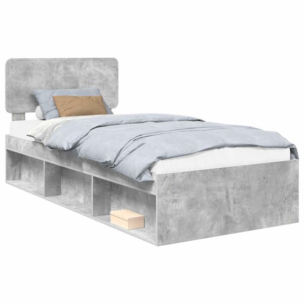 vidaXL Bedframe Concerte Grijs 90 x 190 cm Massief grenenhout