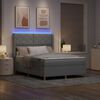 vidaXL Boxspringbed met matras met LED Lichtgrijs 160 x 200 cm Stof