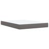 vidaXL Boxspring met matras kunstleer grijs 140x200 cm