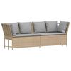 vidaXL Tuinbank met kussens poly rattan beige