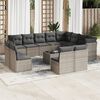vidaXL 13-delige Loungeset met kussens poly rattan grijs