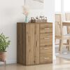 vidaXL Dressoir met lade Artisan Eiken 59 x 39 x 80 cm Bewerkt hout
