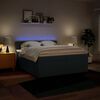 vidaXL Boxspring met matras stof blauw 200x200 cm