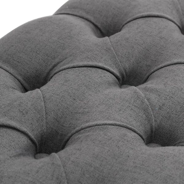 vidaXL Bankje 110x38x48 cm linnen massief hout donkergrijs