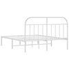 vidaXL Bedframe met hoofdbord metaal wit 140x190 cm