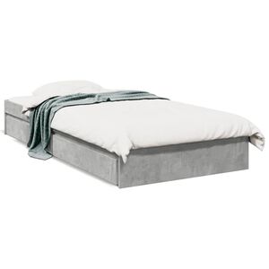 vidaXL Bedframe met lades bewerkt hout betongrijs 90x190 cm