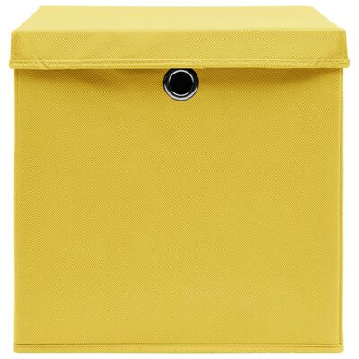 vidaXL Opbergboxen met deksel 4 st 28x28x28 cm geel