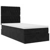 vidaXL Ottoman bed met matrassen en LED's 90x200cm fluweel zwart