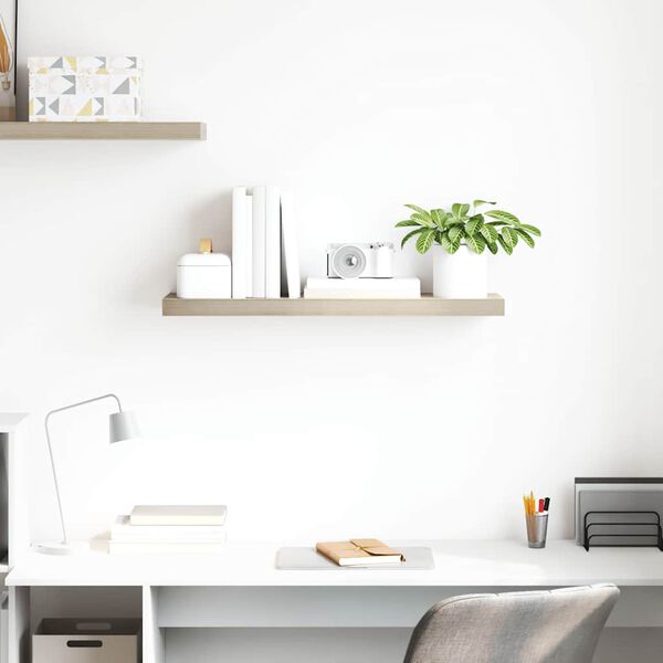vidaXL Wandschap zwevend 80x23,5x3,8 cm MDF eikenkleurig