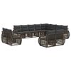 vidaXL Tuinbankenset 12 pcs Grijs en Donkergrijs poly rattan