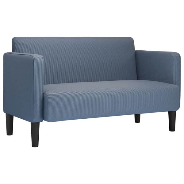 vidaXL Loveseat bank 109 cm corduroy stof blauw
