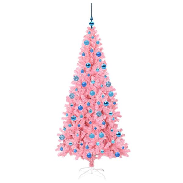 vidaXL Kerstboom met 300 LED met standaard Roze 180 cm PVC