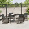 vidaXL Tuin eettafelset 5 pcs Grijs poly rattan