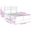 vidaXL Bedframe met hoofdeinde Beton 140 x 190 cm Massief grenenhout