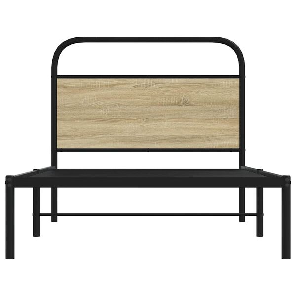 vidaXL Bedframe zonder matras bewerkt hout sonoma eikenkleur 90x200 cm
