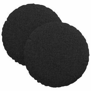 vidaXL Zitkussens 2 st Stof Zwart &Oslash;30 x 13 cm