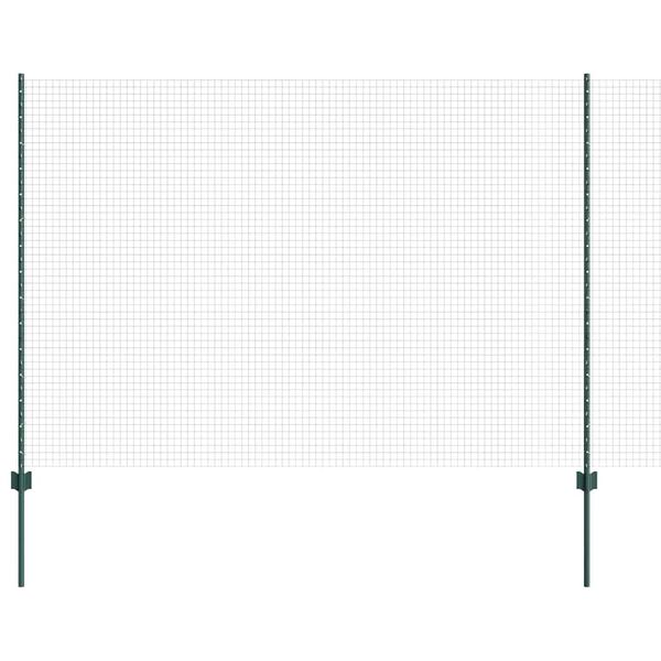 vidaXL Hek met Paal Groen 1,6 x 25 m Staal en PVC