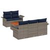 vidaXL Tuinbankenset 6 st Grijs poly rattan