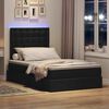vidaXL Opbergbed met LED met matras Zwart 120 x 190 cm Polyester