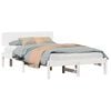 vidaXL Bedframe met hoofdeinde Wit 140 x 190 cm Massief grenenhout