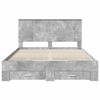 vidaXL Bedframe met hoofdeinde Beton Grijs 150 x 200 cm Bewerkt hout