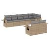 vidaXL 8-delige Loungeset met kussens poly rattan beige