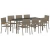 vidaXL Tuin eettafelset 9 st Grijs poly rattan