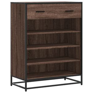vidaXL Schoenenkast 75x38x97,5 cm bewerkt hout en metaal bruin eiken