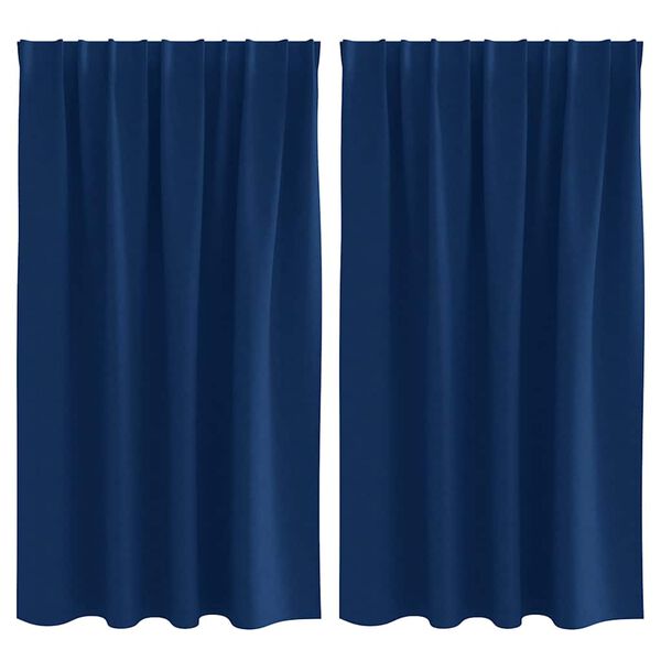 vidaXL Zwart-out Gordijnen met Ringen 2 pcs Donkerblauw 140 x 140 cm