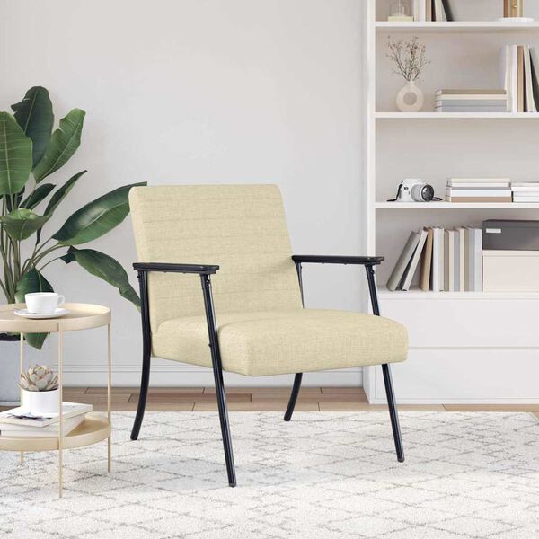 vidaXL Fauteuil Cr&egrave;me 59 x 75 x 78 cm Stof