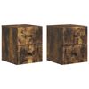 vidaXL Wandbeugel Bedkast 2 pcs Gerookt eiken 33 x 34,5 x 40 cm