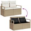 vidaXL Tuin Sofa Set met opslag 9 pcs Beige Poly riet